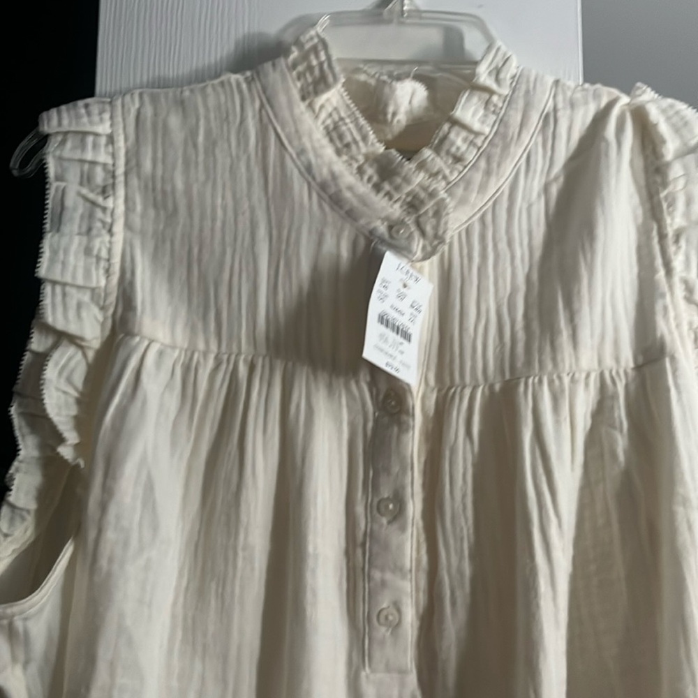 JCrew Sleeveless Ruffled Blouse NWT